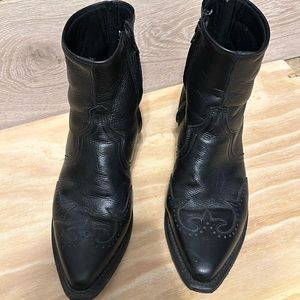 Abilene western black boots leather western heel 11D
